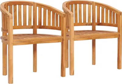 Produktbild von Bananenstühle 2 Stk. Massivholz Teak