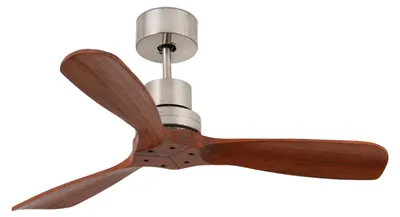 Zdjęcie produktu dla Energooszczędny wentylator sufitowy z pilotem Mini Lantau nikiel / orzech 107 cm