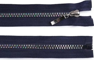 Obrázek produktu pro Duhový kostěný zip šíře 5 mm délka 50 cm - modrá pařížská.