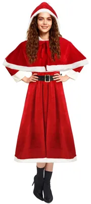 Obrázok produktu pre Vianočné šaty pre dámy s opaskom a šatkou – y kostým Santa Claus