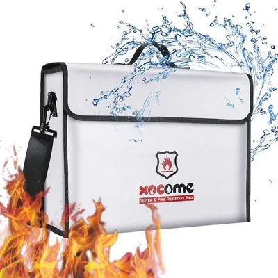 Produktbild von Famanu Dokumententasche feuerfest mit wasserdichtem Reißverschluss und doppeltem Schutz - 40 x 30 x 12 cm