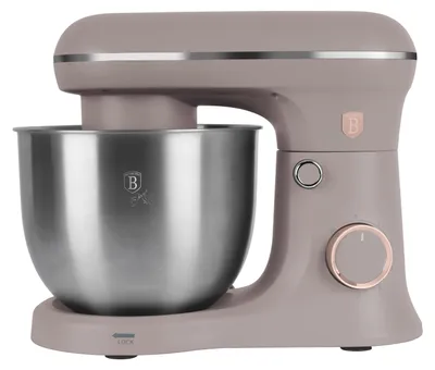 Zdjęcie produktu dla Berlinger Haus Wielofunkcyjny robot kuchenny 1500 W, 5 l, stal nierdzewna, hak i trzepaczka z powłoką nieprzywierającą, 6 prędkości, cichy silnik, elegancki design w kolorze matowej taupe