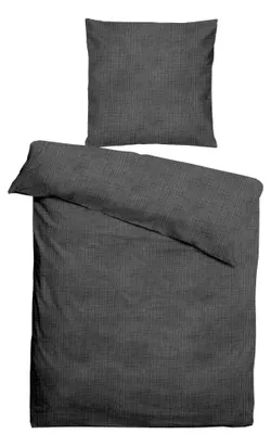 Obrázok produktu pre Dormisette, obliečka na prikrývku z mušelínu, farba: antracit, 100 % bavlna, rozmery: 135x200 cm + 80x80 cm
