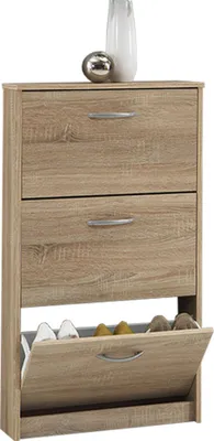 Zdjęcie produktu dla FMD Möbel 411-003 Schuhschrank Step 3 (B/H/T) 58.5 x 104.5 x 17 cm Eiche