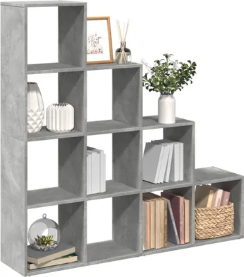 Zdjęcie produktu dla vidaXL Regał rozdzielający pokój 4 poziomy betonowo-szary 131,5x29x131,5 cm