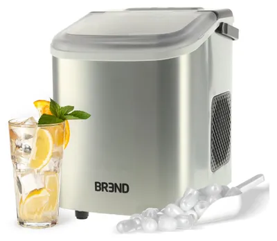 Produktbild von BREND BR-2213 Eiswürfelmaschine mit Schaufel – Tragbarer Eiswürfelbereiter – Edelstahl