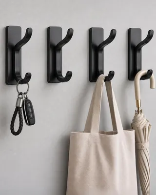 Selbstklebende Haken, 10er-Pack, Edelstahl, Weiß, 8 cm