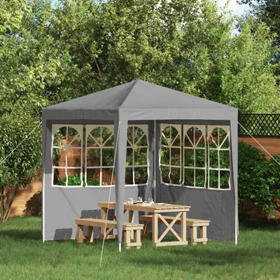 Produktbild von Möbel Party Zelt Seitenteil 2 pcs 200 x 195 cm Hellgrau PE und StahlPavillons & Partyzelte - Pavillons & Partyzelte c7318