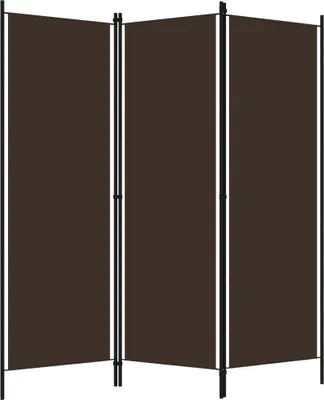 A three-panel room divider standing against a white background.
