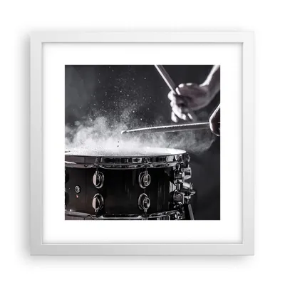 Produktbild von Gerahmtes Poster - Weißer Rahmen - Trommel Staub Trommel - 30x30 cm - Wand Bild - Wanddeko - Wandbilder - Kunstposter - Wandposter - Bilderrahmen - Bilder - Kunstdruck - Wandbild - P2WAC30x30-4313