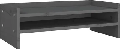 Obrázok produktu pre vidaXL Stojan na monitor sivý 50x24x16 cm z masívneho borovicového dreva