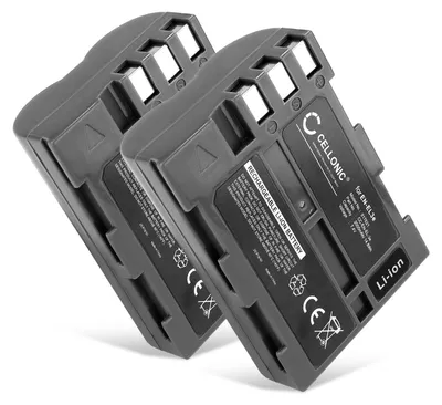 Produktbild von CELLONIC 2x Akku für Kamera Kompatibel mit Nikon D700, D90, D200, EN-EL3e - (2000mAh, 7.4V)