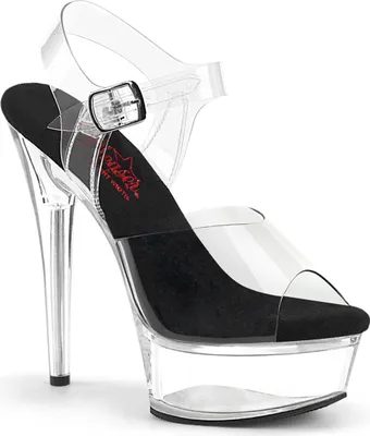 Produktbild von EXCITE-608 Damen Sandale von Pleaser, Schwarz Transparent , EU 35, US 5