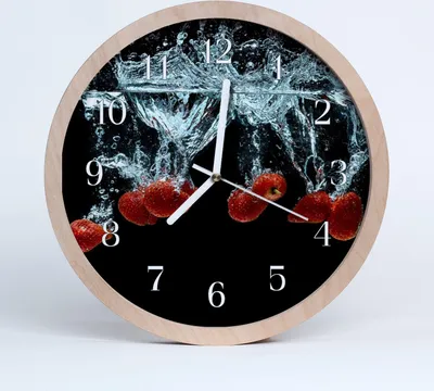 Produktbild von Holzuhr 30fi cm wanduhr - Erdbeeren