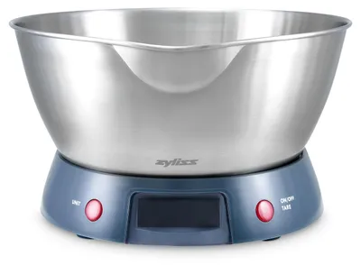 Immagine prodotto di Zyliss E970054, bilancia da cucina elettronica, capacità 5 kg, colore grigio e argento, materiali: plastica, acciaio inossidabile, acciaio inossidabile, superficie da lavoro