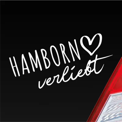 Produktbild von Auto Aufkleber Hamborn verliebt Herz Stadt Heimat Liebe Car 19x8 cm Weiss Matt Sticker Heckscheibenaufkleber