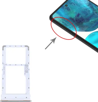 Produktbild von Sim + Micro SD Karten Halter Adapter für Motorola Moto G52 Ersatzteil Silber