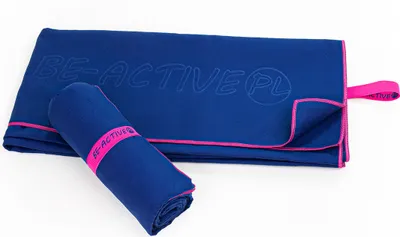 Produktbild von Mikrofaser Handtuch 180x100 cm Badetuch Strandtuch Mikrofaser Reisehandtuch Sporthandtuch marineblau-rosa