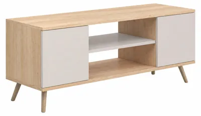 Zdjęcie produktu dla Szafka RTV FOCUS 135 cm skandynawska nogi drewniane - Kaszmir Nagano