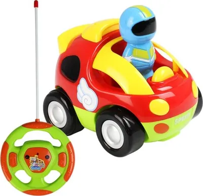 Immagine prodotto di MoFun 508A Auto telecomandata a due vie dei cartoni animati per bambini con luci e musica e motore sonoro (rosso)