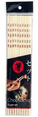 Immagine prodotto di Emro Aziatica | Bacchette di bambù - 26,5 cm - Quadrate - 10 paia - Leggere