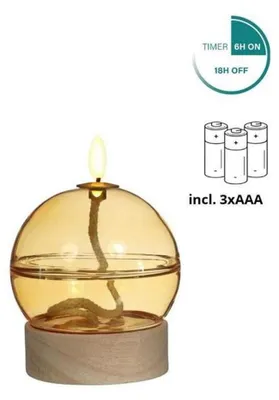 Obrázok produktu pre LED olejová lampa okrová s časovačom Ø10xH13,5cm