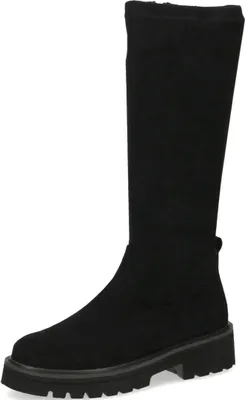 Produktbild von CAPRICE Damen Hohe Stiefel ohne Absatz Memotion bis zum Knie Flach Weite G, Schwarz (Black Stretch), 39 EU