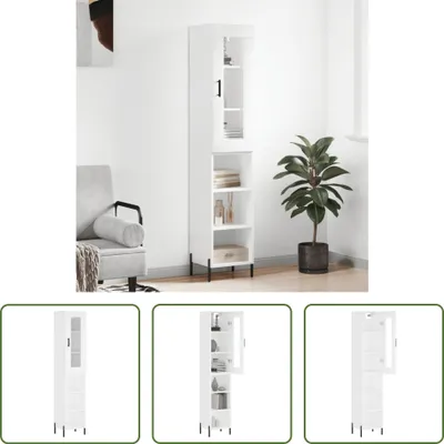 Produktbild von The Living Store Highboard Weiß 34,5x34x180 cm Holzwerkstoff