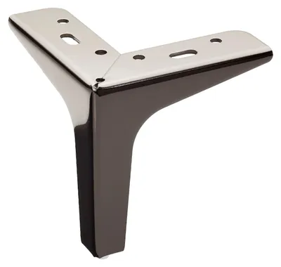 Produktbild von SOTECH Möbelfuß VICTOR 130 mm Chrom schwarz – Möbelbein Stahl