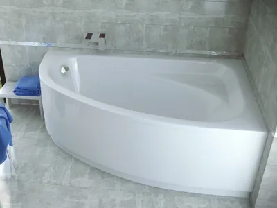 Produktbild von BADLAND Eckbadewanne Badewanne Cornea RECHTS 150x100 mit AcrylSchürze, Füßen und Ablaufgarnitur GRATIS