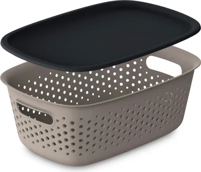 Produktbild von Plastový Úložný Ažurový Box Kontajner S Vekom Škatuľa Pre Oblečenie Hračky Dokumenty 28X19X10,5 Cm 3,5 L
