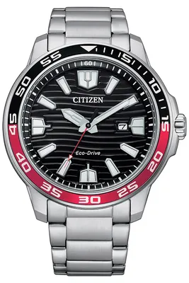 Produktbild von Citizen Uhr AW1527-86E ECO-Drive Herrenuhr Edelstahl Schwarz/Rot