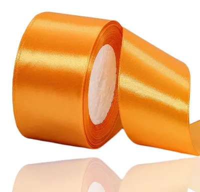 Produktbild von Satinschleife, Orange, 50 mm, 22 Meter. Dekorative Schleife und Geschenkband