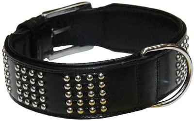 Produktbild von Leder Halsband "VINTO", schwarz, 65cm