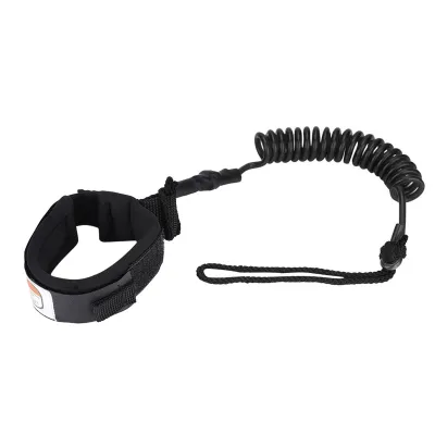 Immagine prodotto di Stand Up Paddle Board 5mm arrotolato primavera gamba piede corda Surfing guinzaglio per tavola da surf (nero)