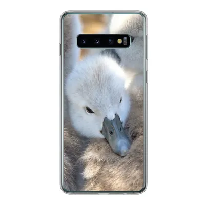 Produktbild von MuchoWow® Handyhülle Schutzhülle Hülle für Samsung Galaxy S10 Schwäne - Licht - Küken Silikon Softcase Handy Hülle - Handytasche