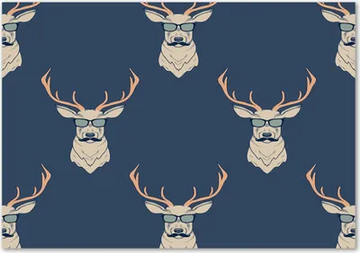 Produktbild von Tulup® Leinwandbild - 100x70 cm - Wandkunst - Drucke auf Leinwand - Leinwanddruck  - Tiere - Beige - Hipster Hirsch