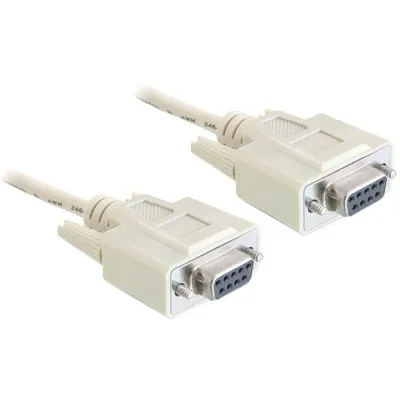 Produktbild von Delock - Nullmodemkabel - DB-9 (W) zu DB-9 (W) - 5 m - Daumenschrauben - Grau