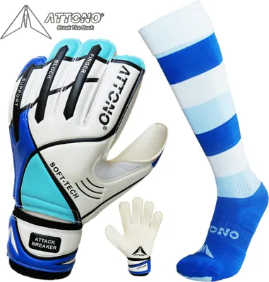 Produktbild von Torwarthandschuhe mit Fingerschutz im SET mit Stutzen von ATTONO®