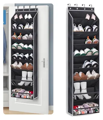 Hängender Schuhorganizer, 8 Fächer, für 20 Paar, tiefe Taschen, 164 cm