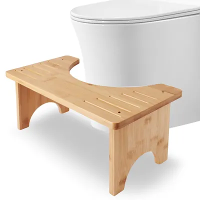 Image de Solidchoice - Tabouret de toilette en bambou pour adultes, 40 x 20 x 17 cm