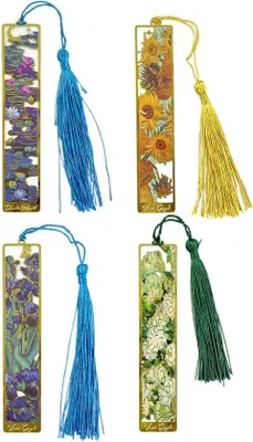 Produktbild von Alte Blumen-Buchhalter - 4 Stück - Metallische Blattmarken - Geschenk für Buchliebhaber