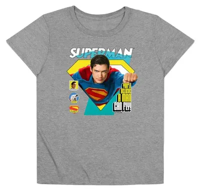 Immagine prodotto di Maglietta da donna "Superman - 2025 Comic Flight", taglia XL, colore "Heather" (un grigio chiaro)