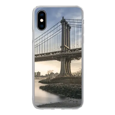 Produktbild von MuchoWow® Handyhülle Schutzhülle Hülle für iPhone X New York - Fluss - Brücke Silikon Softcase Handy Hülle - Handyhülle