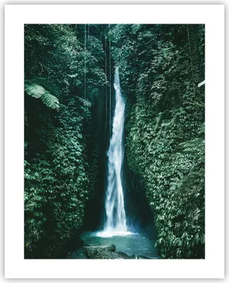 Produktbild von Poster - Poster ohne Rahmen - Tropen Wasserfall Dschungel - 40x50 cm - Wand Bild - Wanddeko - Wandbilder - Kunstposter - Wandposter - Bilder - Kunstdruck - Wanddekoration - Wandbild - P2XPA40x50-5103
