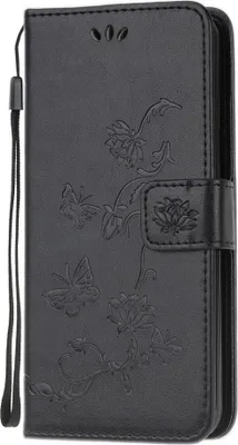 Produktbild von Samsung Galaxy A42 Hülle - Coverup Blumen & Schmetterlinge Klapphülle - Schwarz