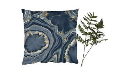 Produktbild von MuchoWow® Zierkissen Sofakissen Wohnzimmer Dekokissen 45x45 cm Geode - Gold - Marmor - Steine - Schlafpolster - Polster für das Sofa