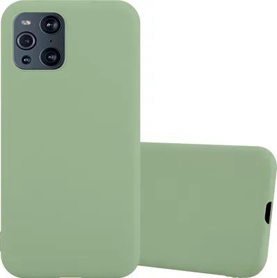 Two green phone cases are shown against a white background. One case is upright and shows the camera cutout, while the other is lying on its side.