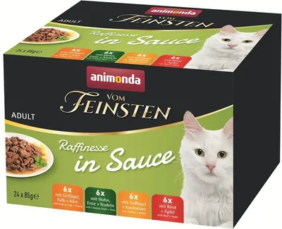 Produktbild von Animonda Vom Feinsten Raffinesse in Sauce Adult Katzennassfutter 24 x 85g Mixpack 24 x 85 g  - 4x204g