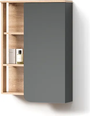 Produktbild von Badschrank Livinity Marano Anthrazit 50 x 75 cm mit Tür und offenen Fächern, Model 52955